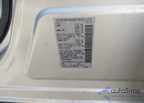 2015 Infiniti Qx60 из США, поврежденный, VIN 5N1AL0MN5FC512325